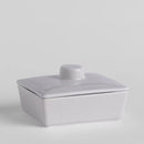 Sivá dóza na maslo z tvrdeného porcelánu. 