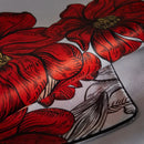 Červená polyesterová štóla s kvetovým motívom