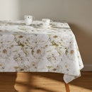 Bielo zelený bavlnený obrus s kvetovým motívom