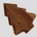 Hnedá drevená vianočná tácka.