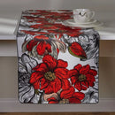 Červená polyesterová štóla s kvetovým motívom