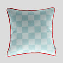 Modrá obliečka na vankúš. 