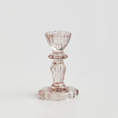 Ružový vianočný sklenený svietnik.