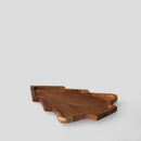 Hnedá drevená vianočná tácka.