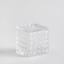 Transparentná sklenená dóza.