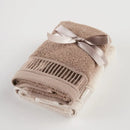 Béžová sada bavlnených uterákov. 