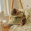 Zelená detská obliečka na vankúš s hrochom