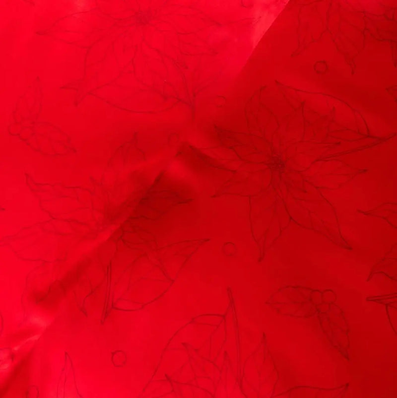 Saténové červené vianočné obliečky s prímesou bavlny.