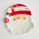 Červeno biela vianočná tácka v podobe Santu.