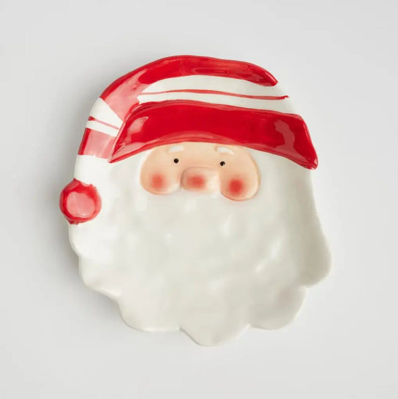 Červeno biela vianočná tácka v podobe Santu