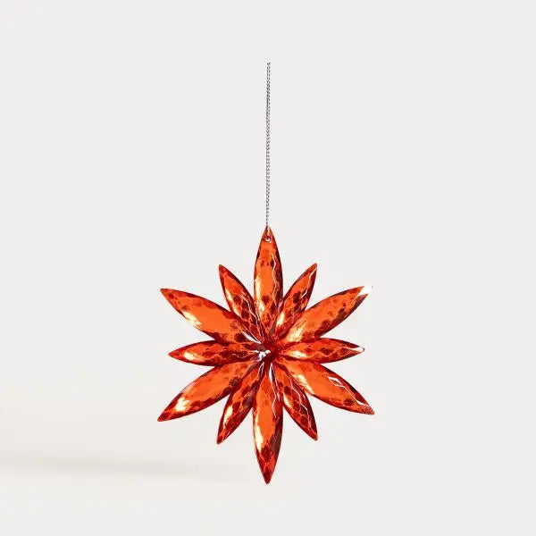 Vianočná  červená snehová vločka ASTRE - homeyou