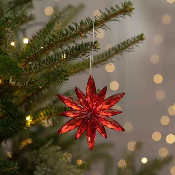 Vianočná  červená snehová vločka ASTRE - homeyou
