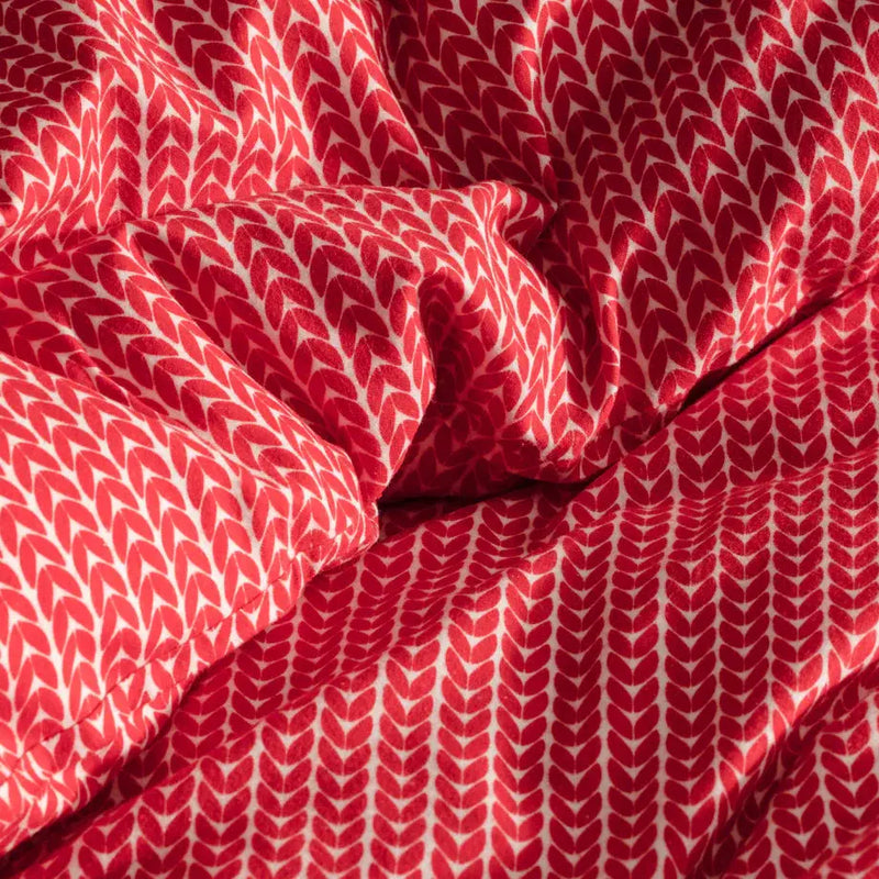 Červené vianočné bavlnené obliečky.