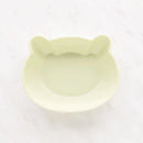 Zelená detská porcelánová miska v tvare medvedíka.