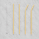 Žlté sklenené slámky.