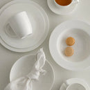 Biely porcelánový hlboký tanier.