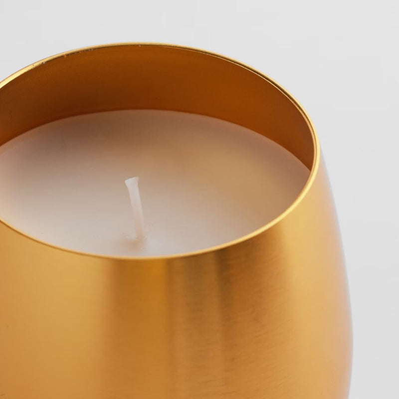 Zlatá vonná sviečka v kovovom ráme