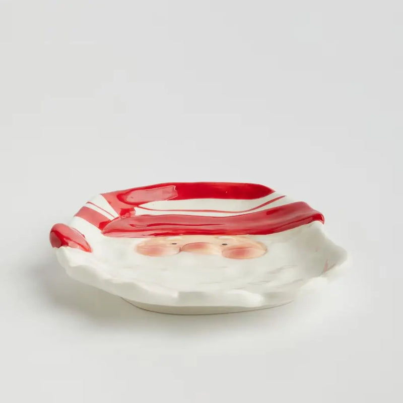 Červeno biela vianočná tácka v podobe Santu