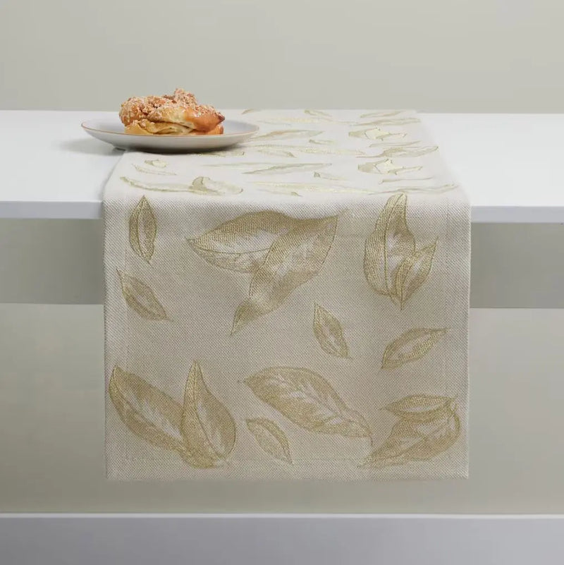 Béžová štóla z bavlny a ľanu