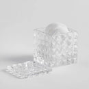 Transparentná sklenená dóza.