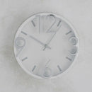 Biele nástenné hodiny. 