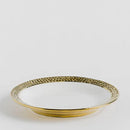 Bielo zlatý keramický tanier.