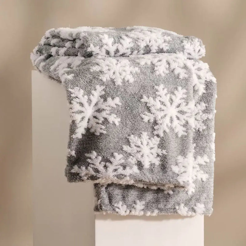 Sivá vianočná deka