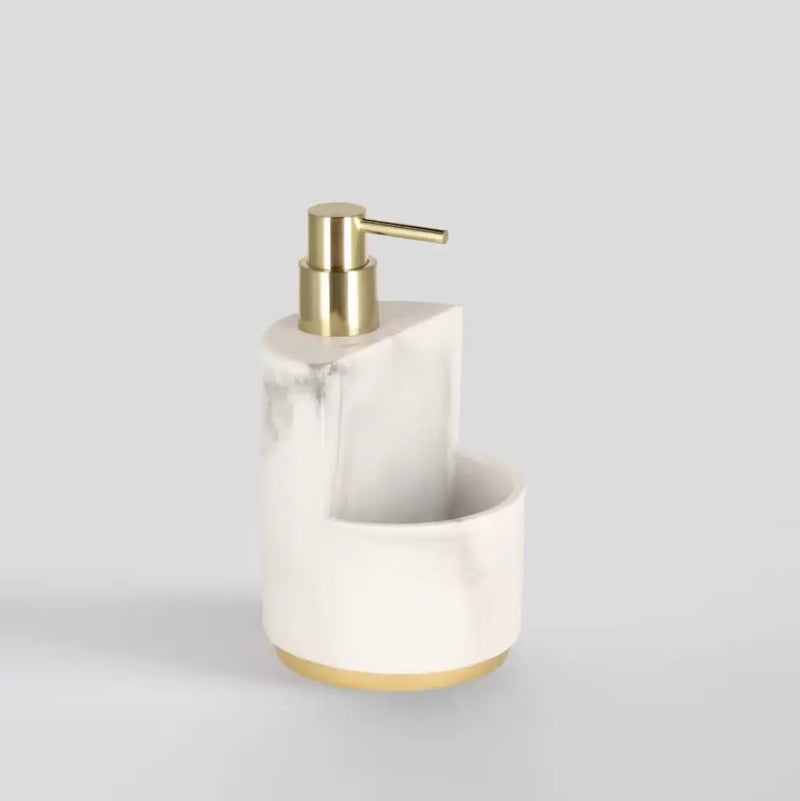 Biely dávkovač s miestom na hubku.