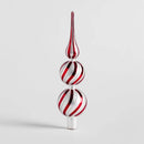 Strieborno červená vianočná ozdoba. 