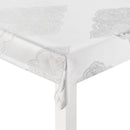 Sivý obrus z polyesteru a metalizovaného vlákna. 