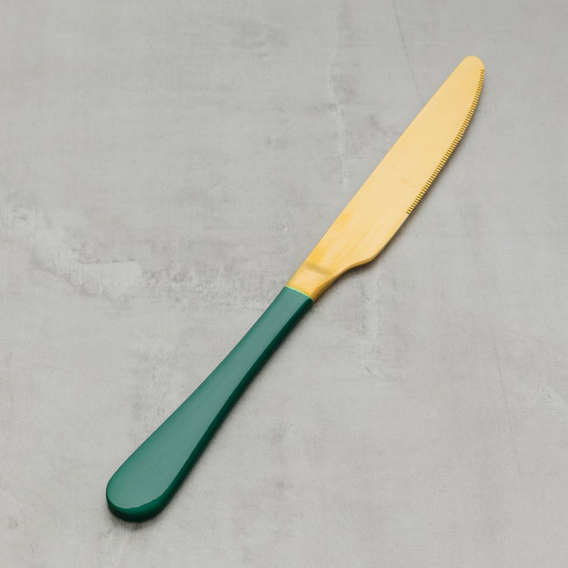 Zlato zelený nôž z nehrdzavejúcej ocele. 