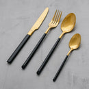 Zlato čierny nôž z nehrdzavejúcej ocele. 